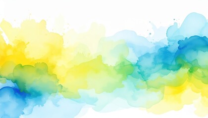 Fototapeta premium A vibrant watercolor paint background featuring a blend of soft hues, including blues, pinks, and yellows, creating an artistic, dreamy atmosphere.