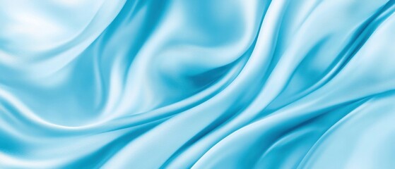 Obraz premium Elegant Light Blue Silk Fabric Flowing in Smooth Waves Abstract Close Up Background Texture Soft and Luxurious