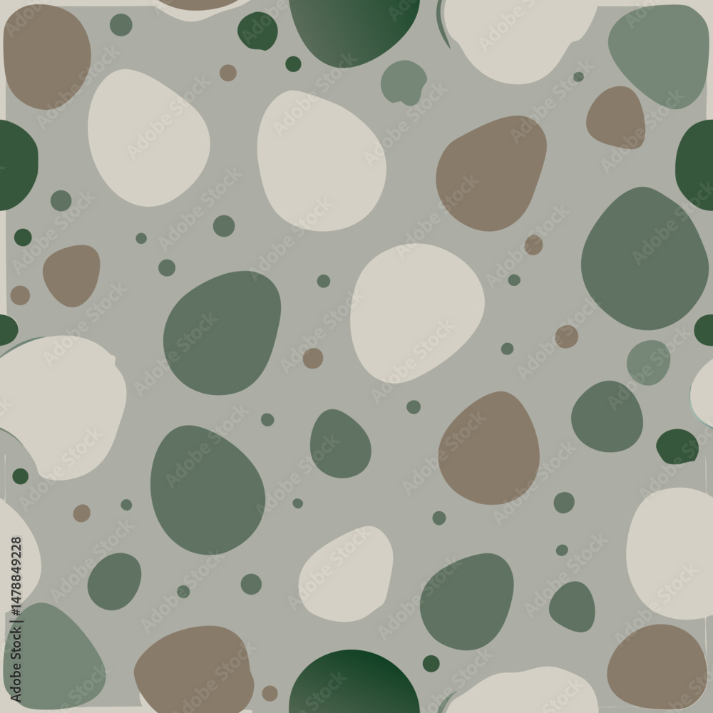 Poster abstract seamless vector pattern with smooth organic shapes in muted colors