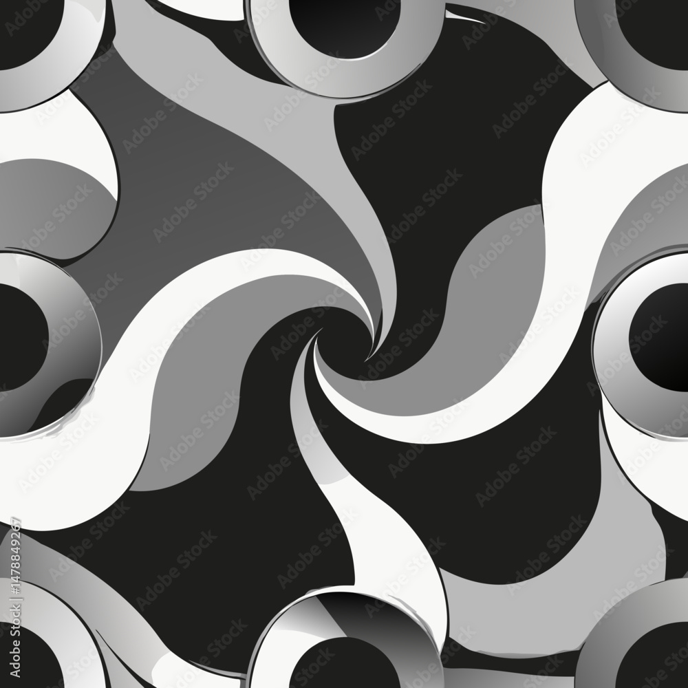 Poster modern abstract monochrome vector pattern with smooth seamless design