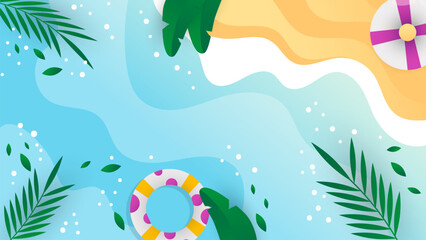 Obraz premium Summer Flat Illustration Vector Background