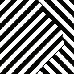 Modern monochrome vector pattern with seamless black and white stripes  