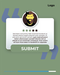 Modern Testimonial Review Template with Avatar and Rating Stars