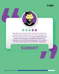 Modern Testimonial Review Template with Avatar and Rating Stars