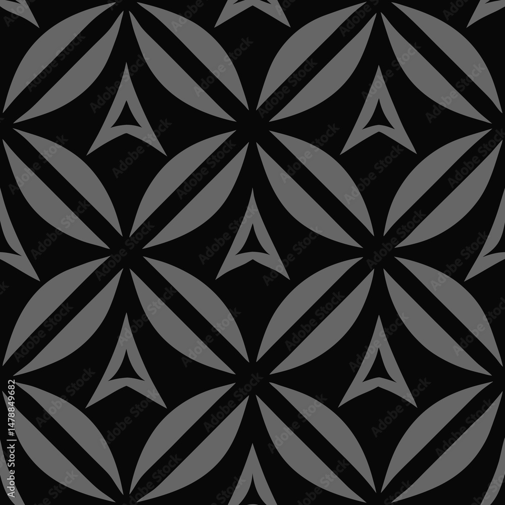 Poster geometric pattern in black and gray creating seamless vector design