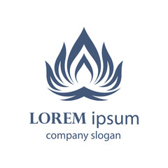 Elegant and beautiful blooming flower logo illustration