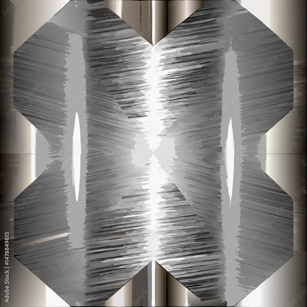 Poster abstract seamless vector pattern with metallic texture and noise