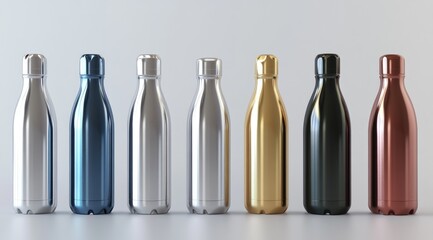 Stylish stainless steel insulated bottles in various colors