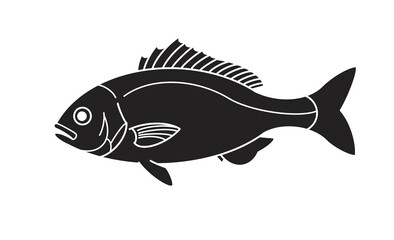 シンプルで汎用性の高い魚の線画イラスト