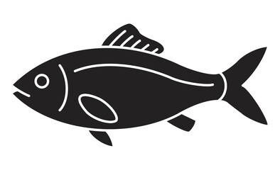 シンプルで汎用性の高い魚の線画イラスト