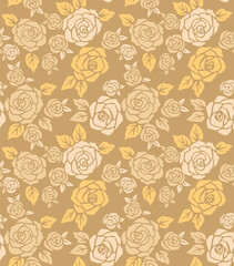 Japanese Luxury Rose Leaf Vector Seamless Pattern