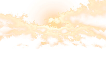 Fototapeta premium Realistic cinematic golden cloud with sunlight ray from behind, transparant background