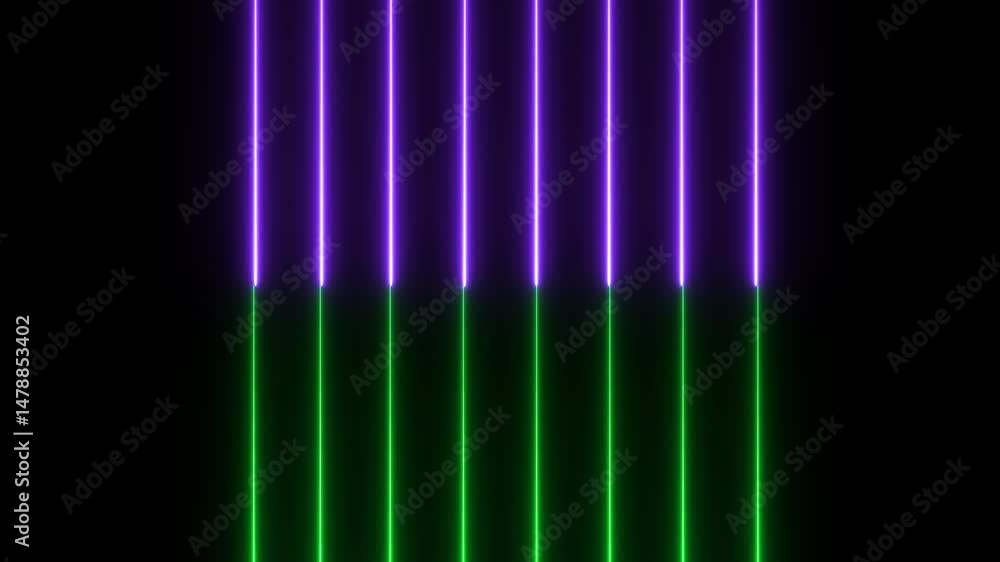 Poster glowing neon line icon animation on black background. glowing horizontal and vertical neon lines ani