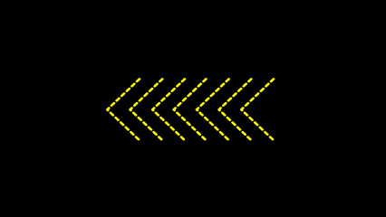 White left arrow icon on a black background. road sign. arrow icon.