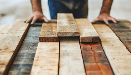 Wood planks arranged