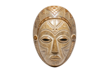 PNG Intricate african tribal mask with detailed geometric patterns