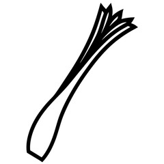 Leek vegetable simple silhouette vector illustration