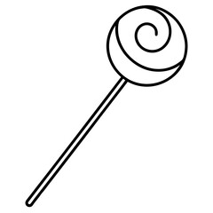 Swirl lollipop candy silhouette vector illustration