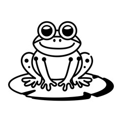 A drawing style icon showing cute frog

