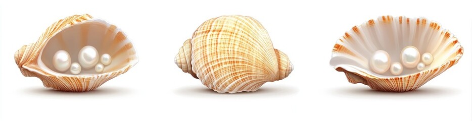 Obraz premium Seashell Treasures with Pearls