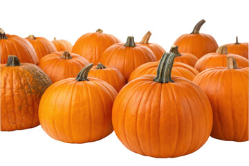 PNG Group of bright orange pumpkins arranged for harvest season