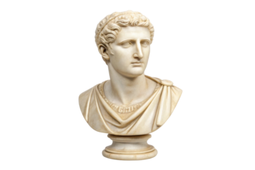 PNG Marble bust of ancient roman male figure