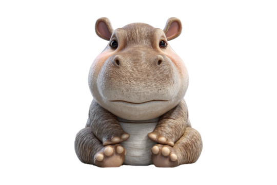 Playful 3d hippo figurine