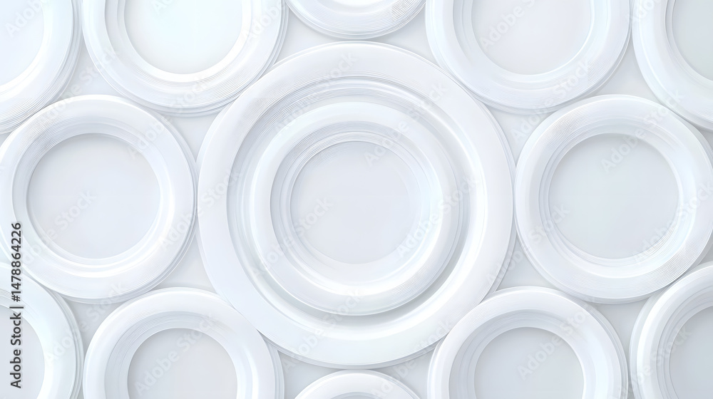 Aufkleber concentric randomly offset white rings or circles steps fading out background wallpaper banner, clos