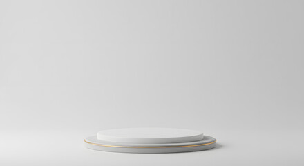 White Circular Podium on Light Background - Minimalist Display