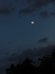 full moon over the clouds