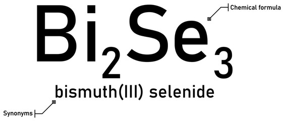 Bismuth(III) selenide chemical formula and synonyms with callout titles