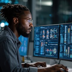 Data scientist leveraging statistical models and machine learning algorithms to analyze data patterns.