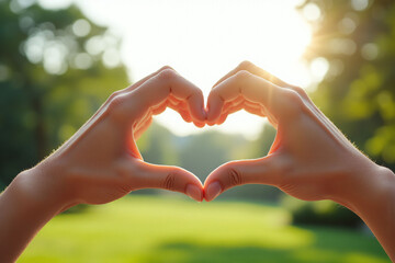 two hands making a heart shape with their fingers