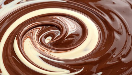 Swirled Milk and Dark Chocolate Texture Background Delicious Dessert Food
