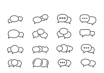 Speech Bubble Icon Set &ndash; Minimalist Communication Symbols