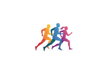 Obraz premium Dynamic Running Silhouettes