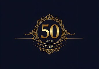 Elegant 50 Years Anniversary Celebration Emblem