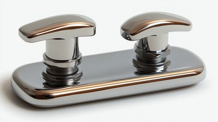 Metallic industrial connector close up detailed view