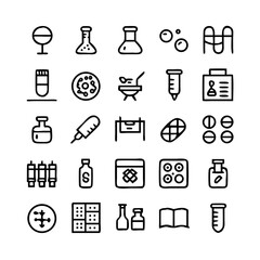 Simple Set of Science Related Vector Line Icons. Contains such Icons as Biology, Astronomy, Physics, Science Test, Lab and more. Editable Stroke. 