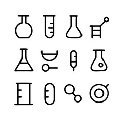 Simple Set of Science Related Vector Line Icons. Contains such Icons as Biology, Astronomy, Physics, Science Test, Lab and more. Editable Stroke. 