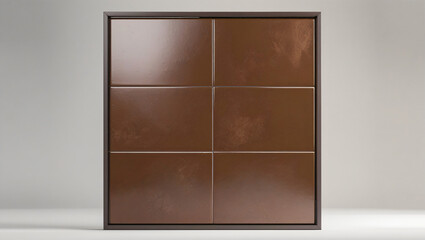 Framed Glossy Copper Square Tiles Panel