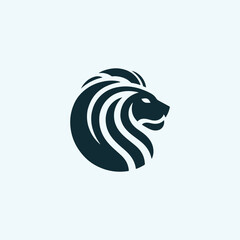 Minimalist lion logo