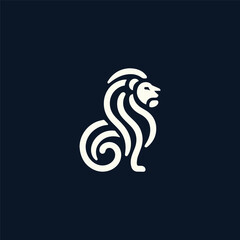 Minimalist lion logo
