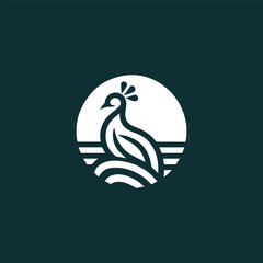 Minimalist peacock logo