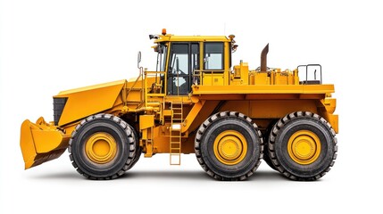 Fototapeta premium Heavy-duty construction vehicle in bright yellow.