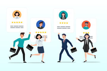 Business people HR choosing prospect candidate resume, choosing candidate alternative, recruitment human resources manager, finding employee for job vacancy, discover new talent or applicant concept