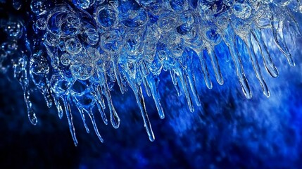 Icy Formations in Deep Blue