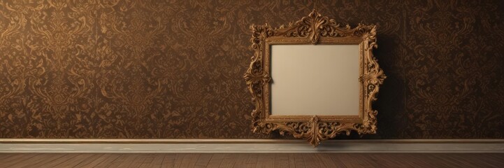 Intricate vintage frames, ornate damask backdrop ,  art,  wallpaper,  luxurious