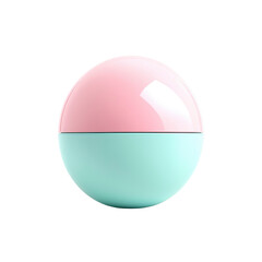 Two-Toned Pastel Sphere Abstract Pink and Mint Green Globe