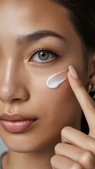 Beauty-themed composite of women applying cream to the face